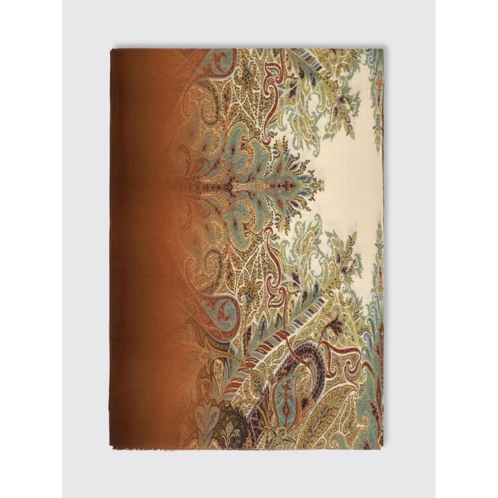 Etro Men Etro Men's Pure Wool Scarf With Multicolor Paisley Pattern